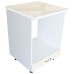 Corp pentru cuptor incorporabil cu sertar Zebra, Alb/MDF Vanilie lucios, cu blat Travertin, 60 x 85 x 60 cm